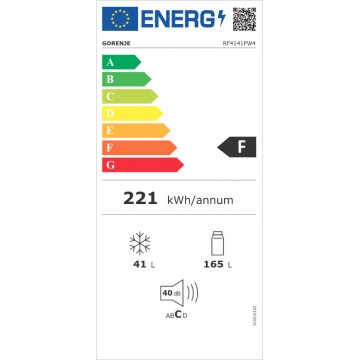 Gorenje RF4141PW4 Ψυγείο Δίπορτο 206lt Υ143.4xΠ55xΒ54.2εκ.